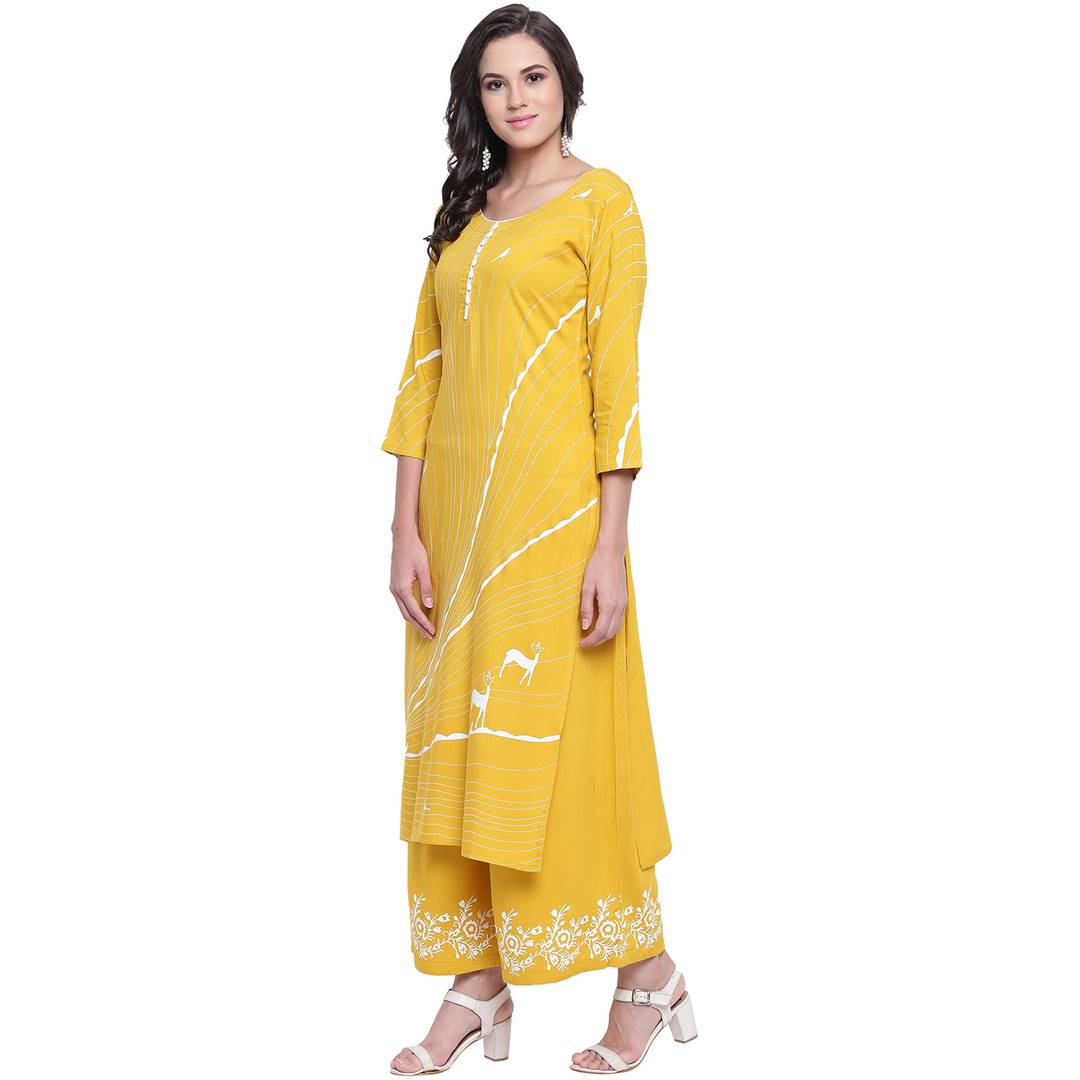 Women Rayon Kurta & Palazzo Set
